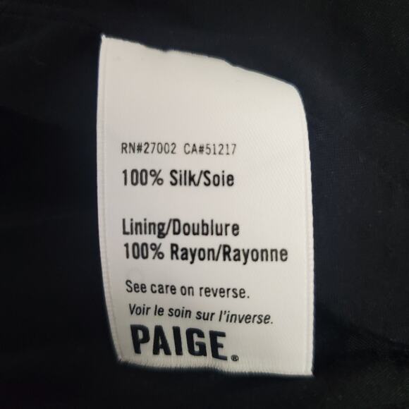 PAIGE Carmine Woodstock Floral Silk Dress Women's Size Small Cold Shoulder Mini - Picture 5 of 8